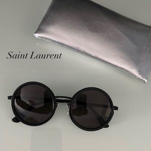 Saint Laurent SL 136 Round Sunnies Black Like New